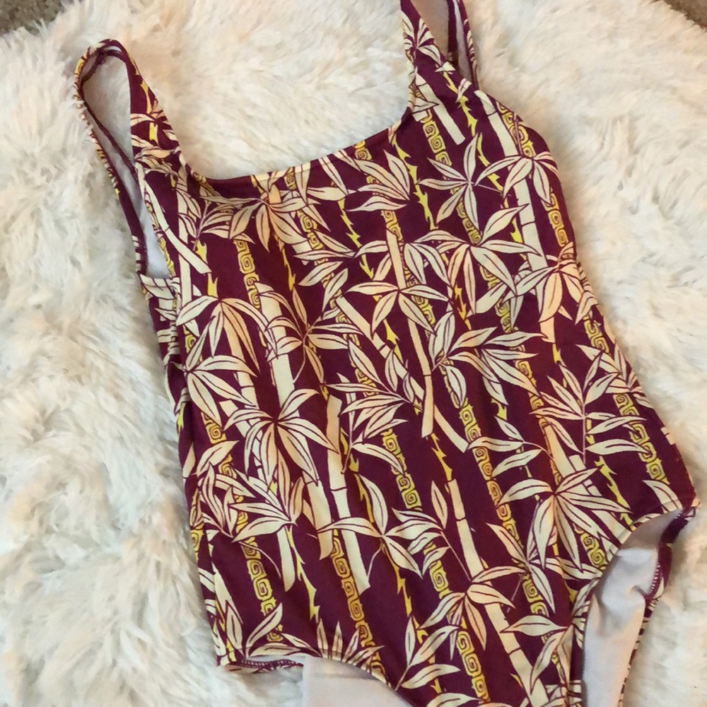 Quicksilver Raspberry Bamboo Island One Piece - Picture 3 of 5